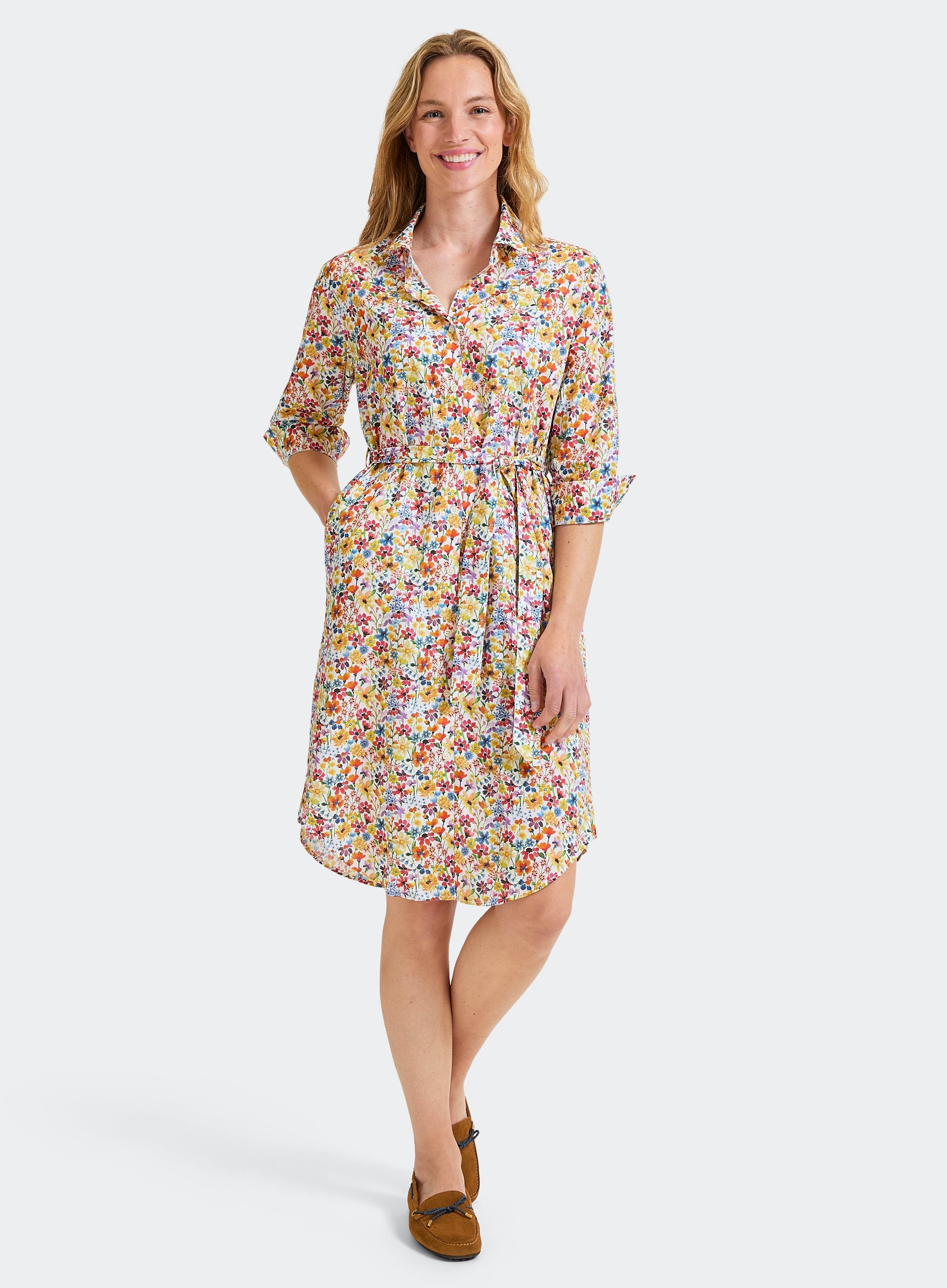 Womens Dreams of Summer Shirt Dress Made with Liberty Fabric Oxford Shirt Co