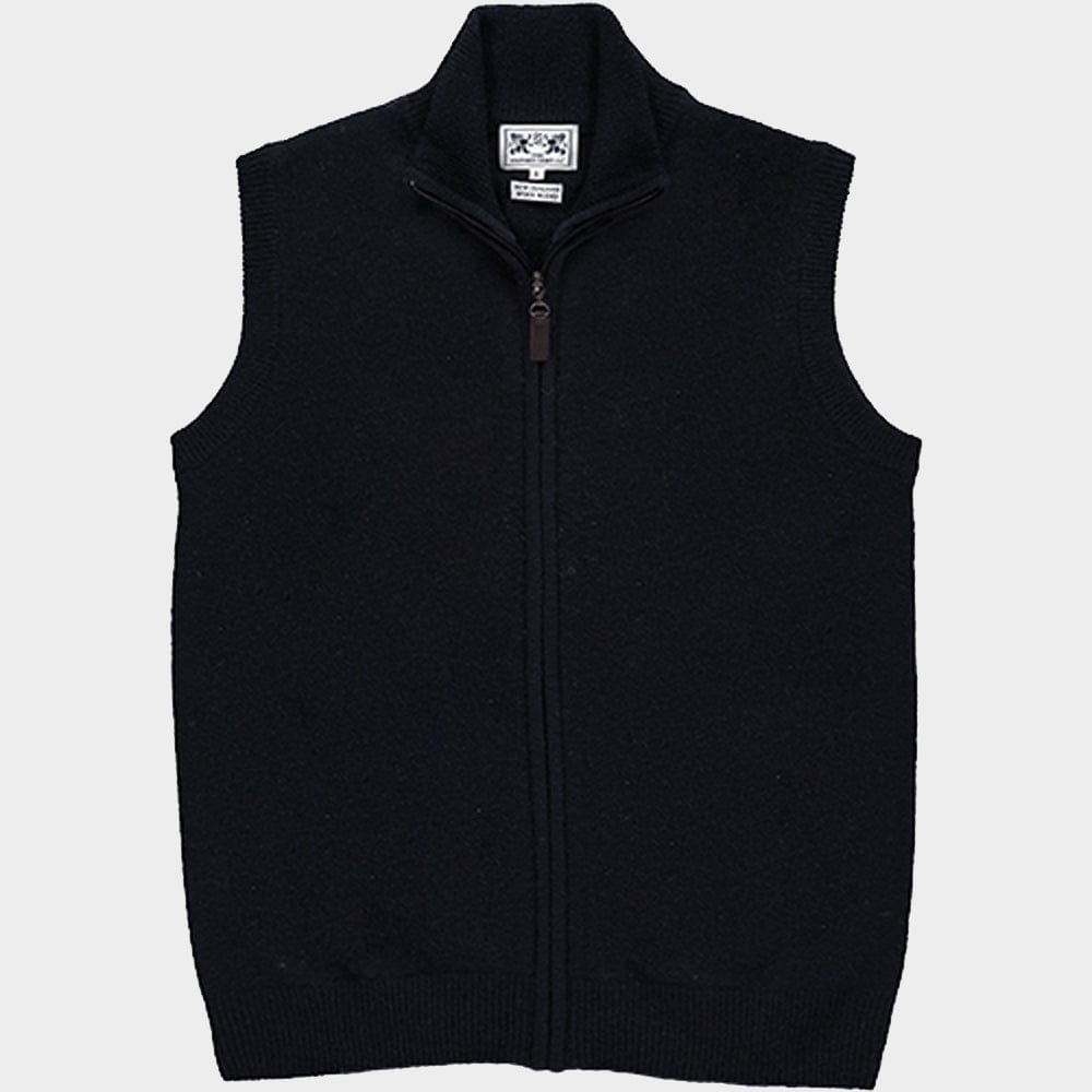 Mens Wool Gilet Jumper in Navy - Oxford Shirt Co.