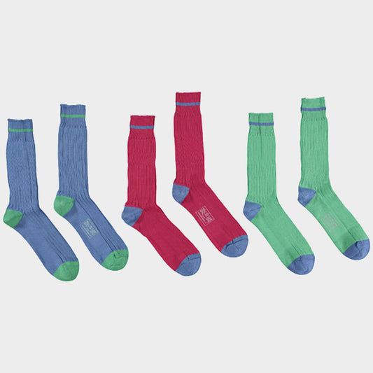 3 Pack of Socks in Bright Contrast