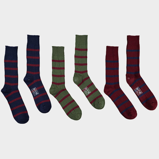 3 Pack of Socks in Country Stripes