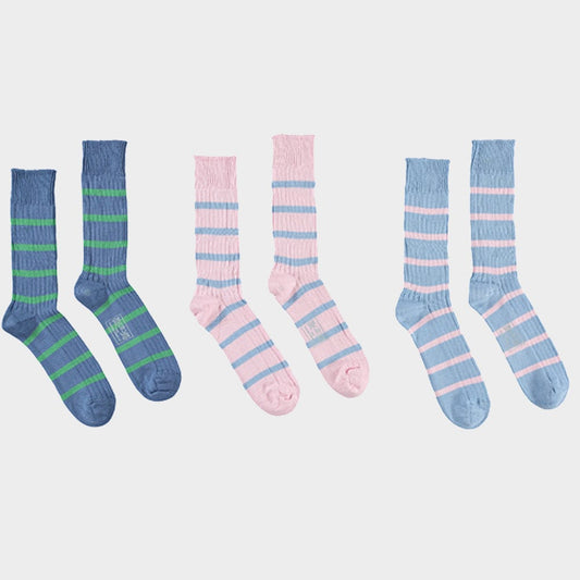 3 Pack of Socks in Pastel Stripes