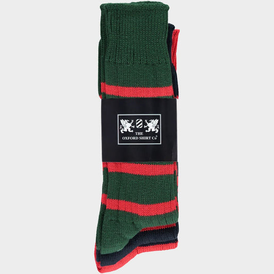 3 Pack of Socks in Red Stripes