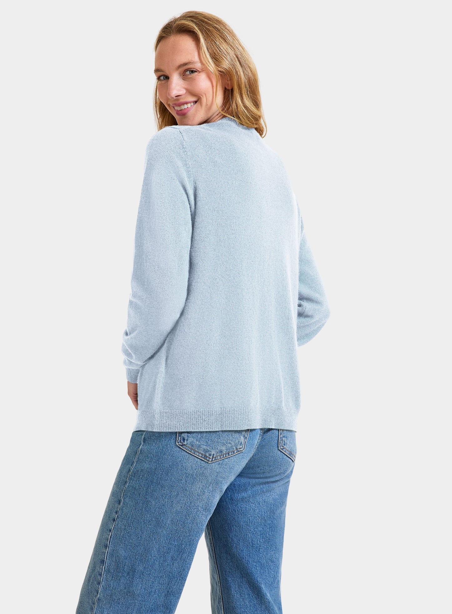 Cashmere Cardigan in Frost