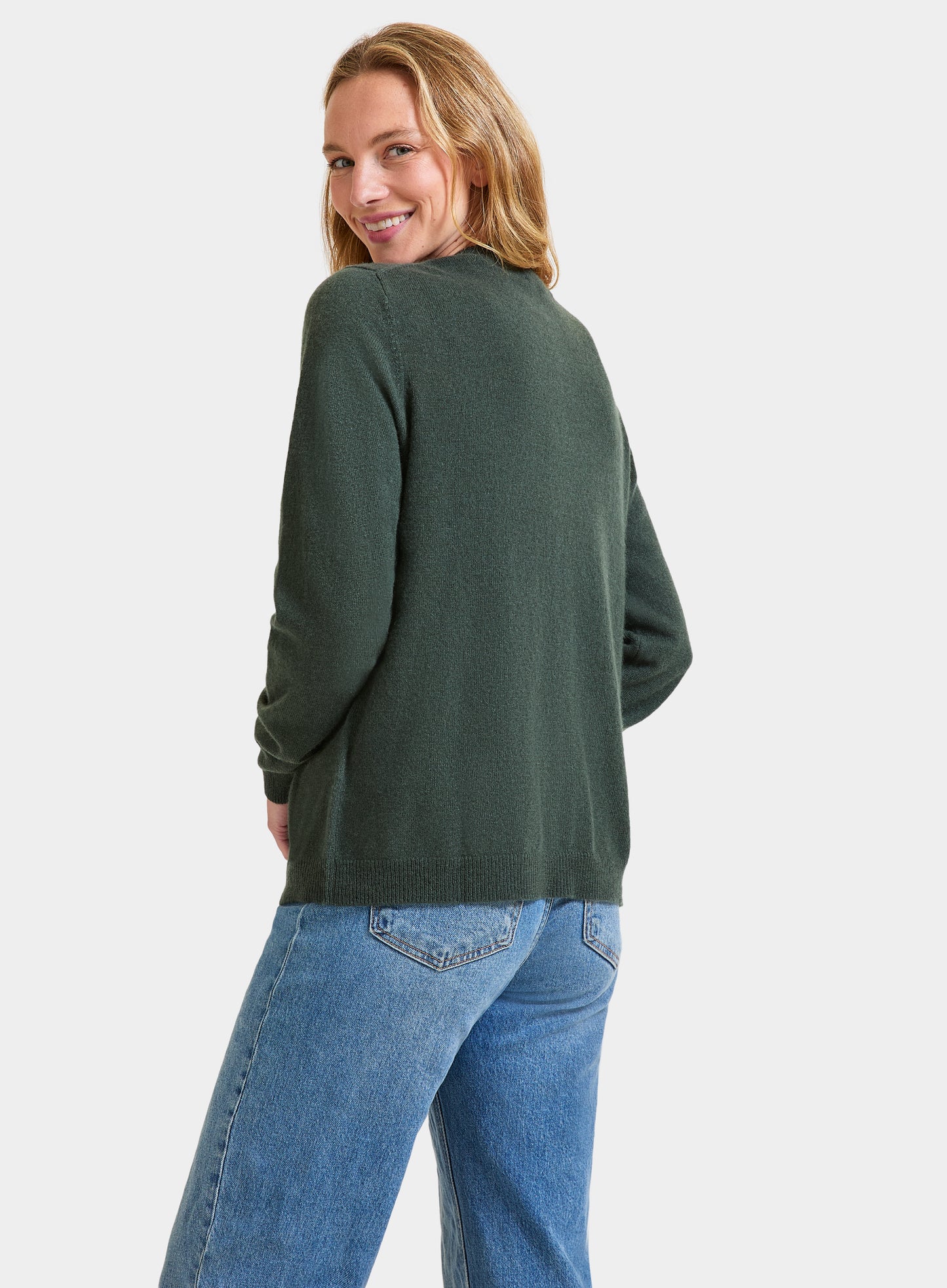 Cashmere Cardigan in Highland Green