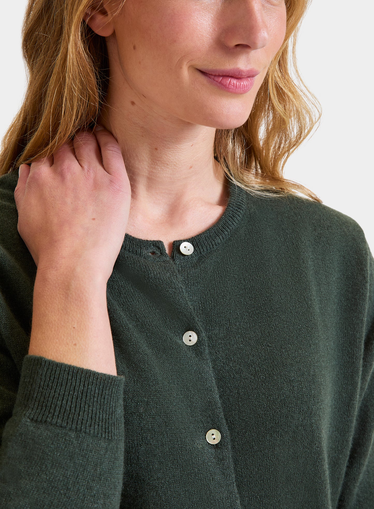 Cashmere Cardigan in Highland Green