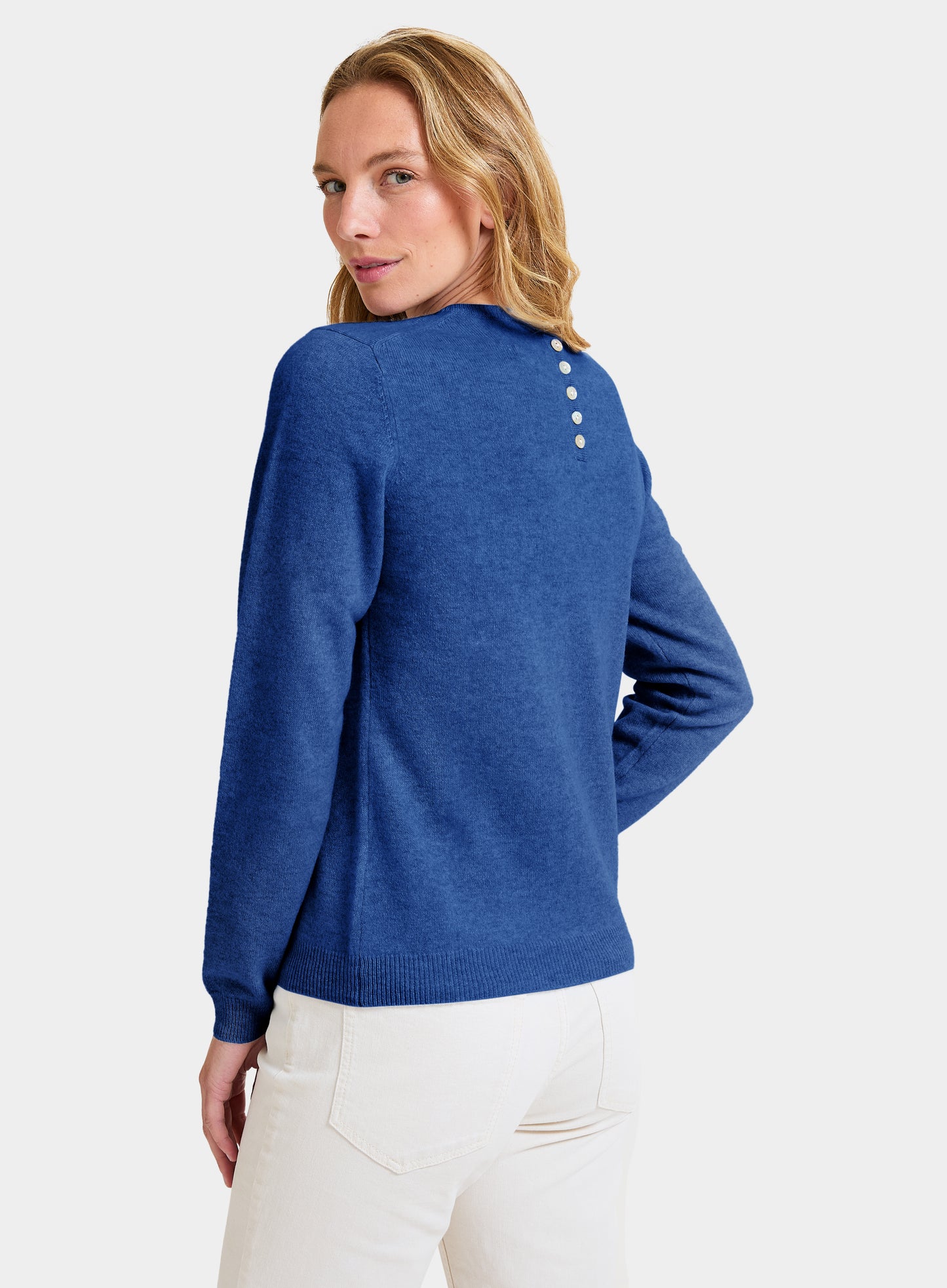 Cashmere Crew Neck in Denim