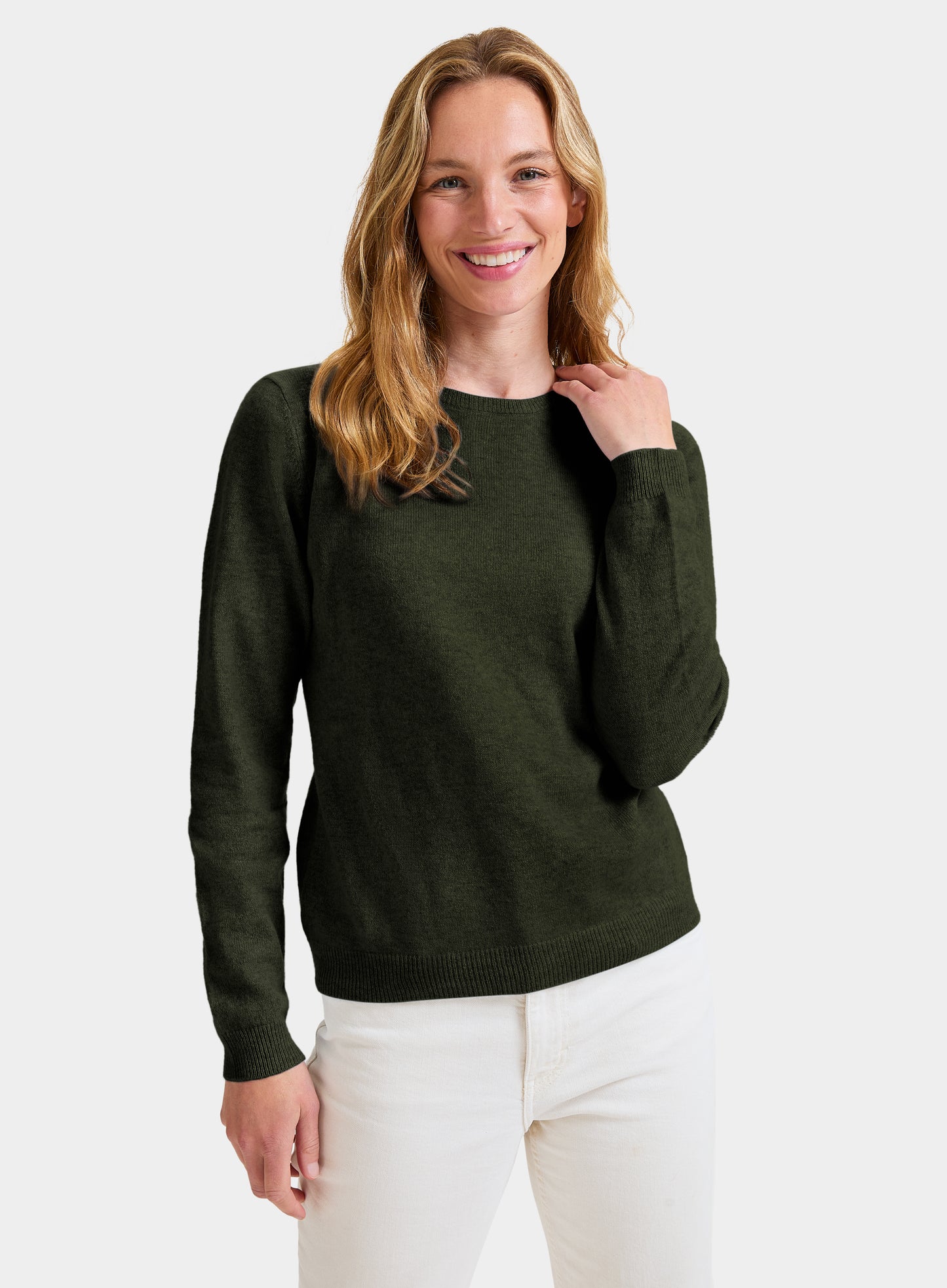 Cashmere Crew Neck in Highland Green