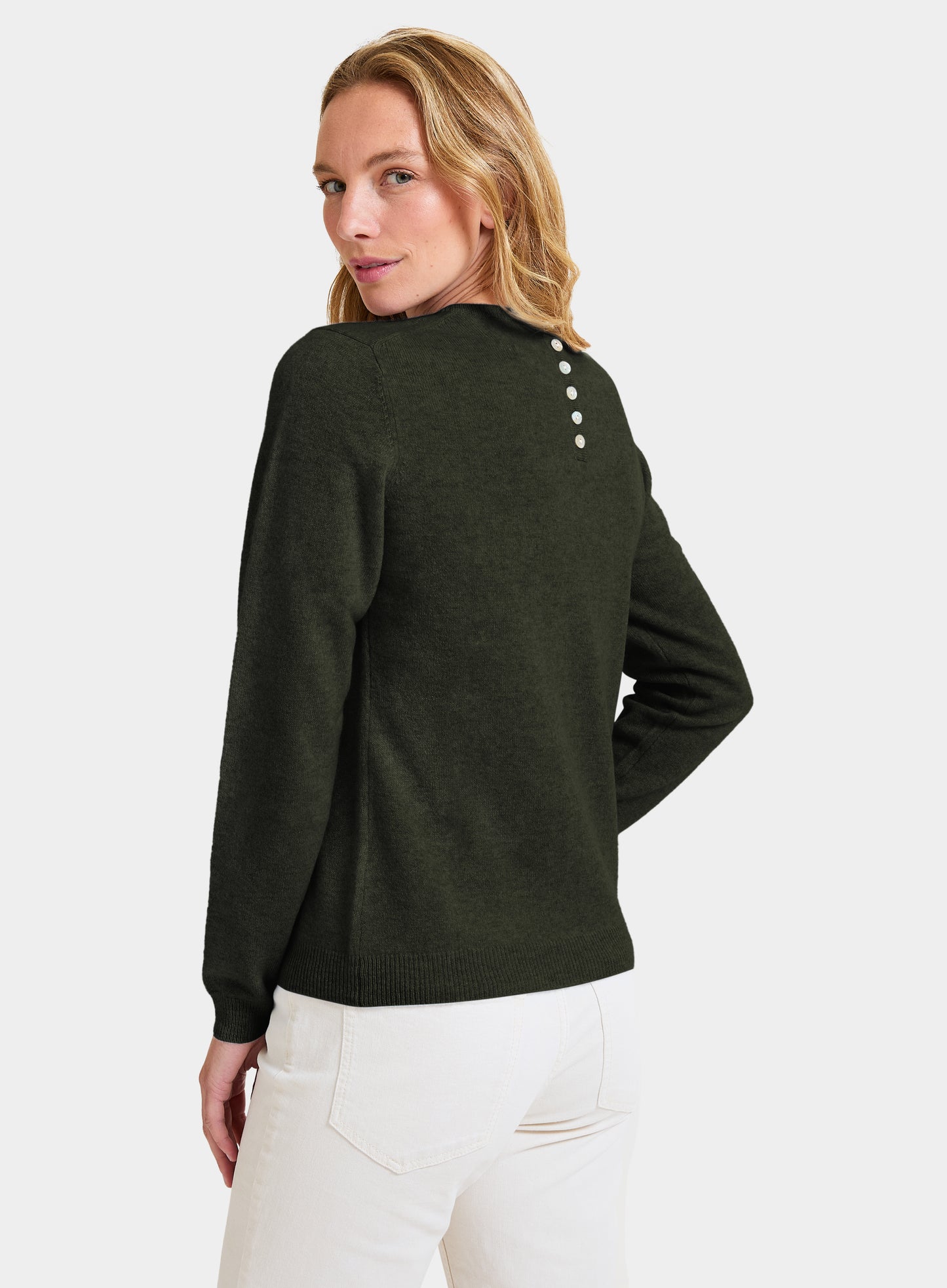 Cashmere Crew Neck in Highland Green