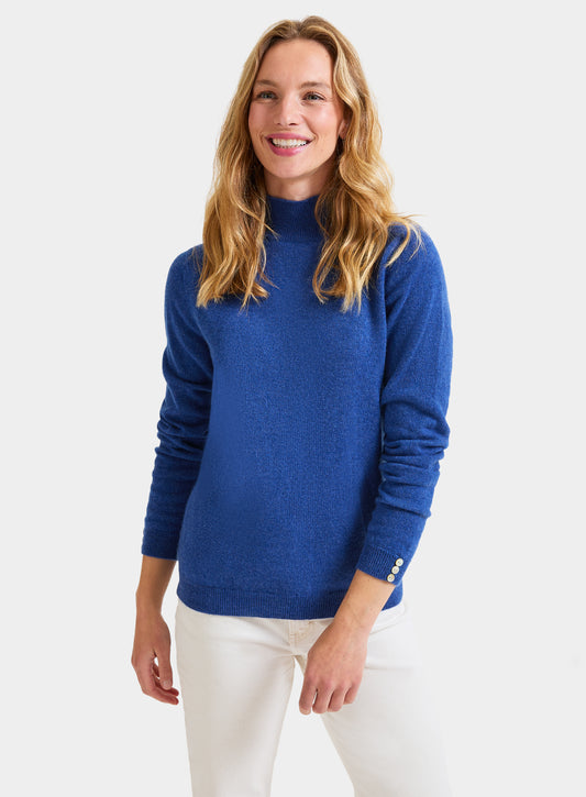 Cashmere Roll Neck in Denim