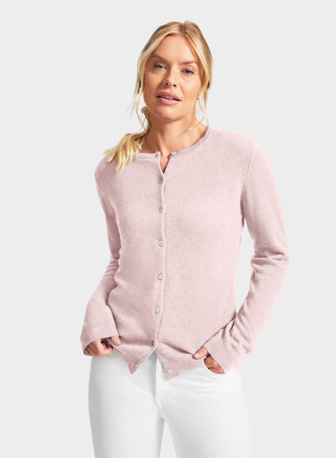 Light pink shop cashmere cardigan