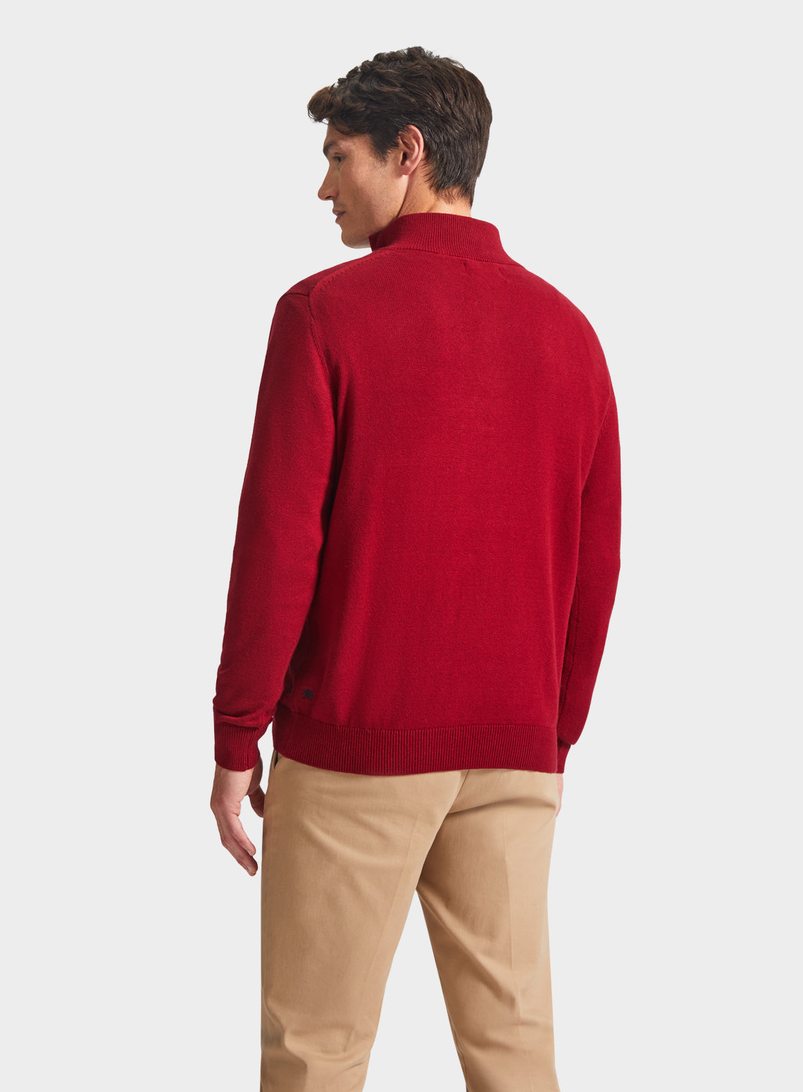 Mens red quarter 2025 zip sweater