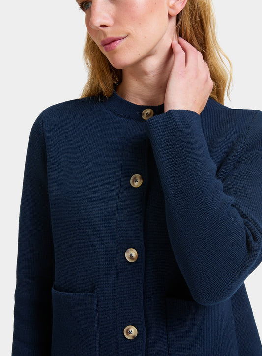 Cotton Cardigan in Navy