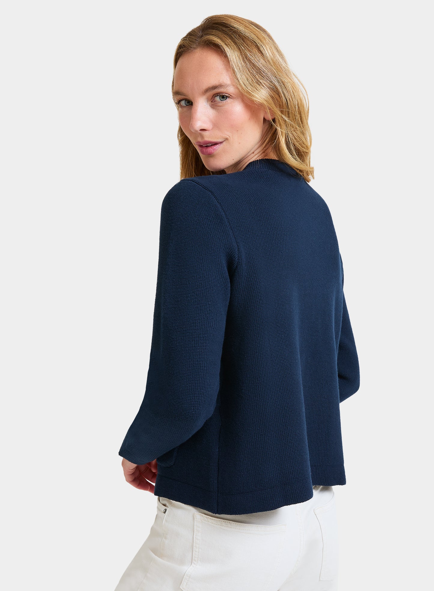 Cotton Cardigan in Navy