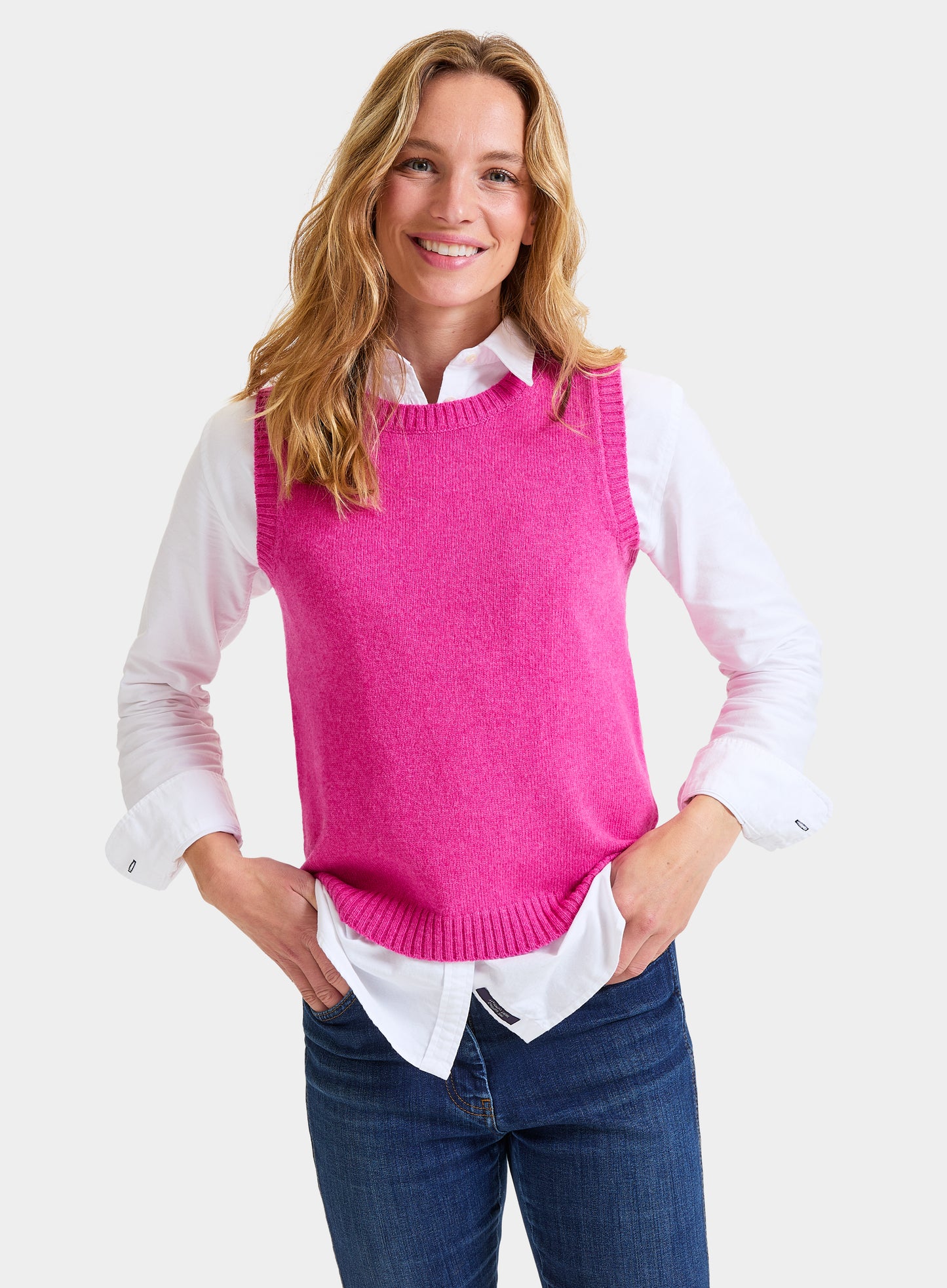 Knitted Vest in Pink