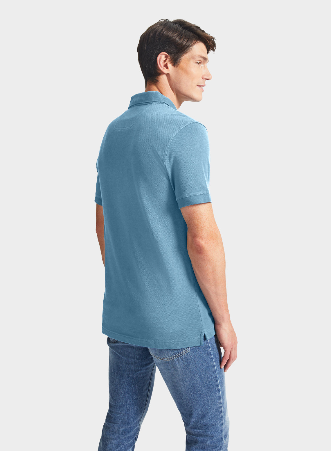 Pique Polo Shirt in Light Blue - Oxford Shirt Co.