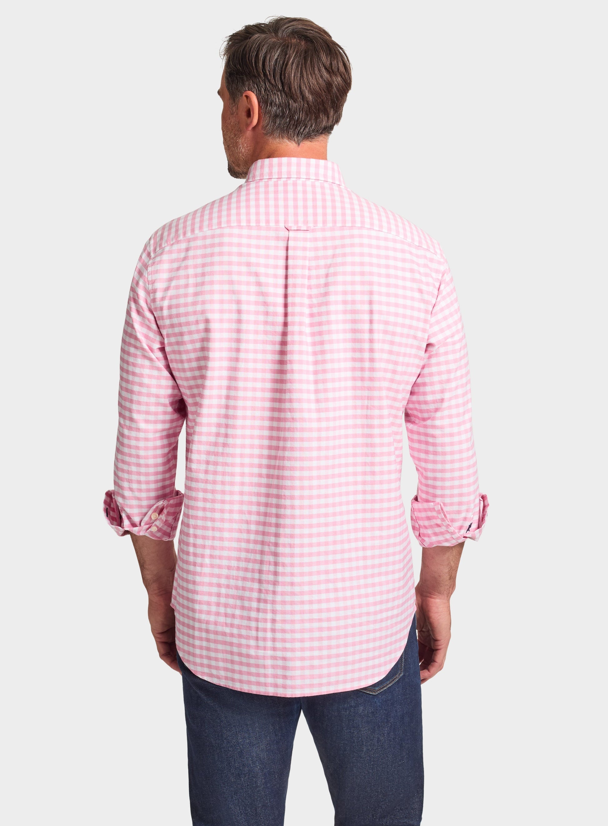 Button Down Oxford Shirt - Pink Check