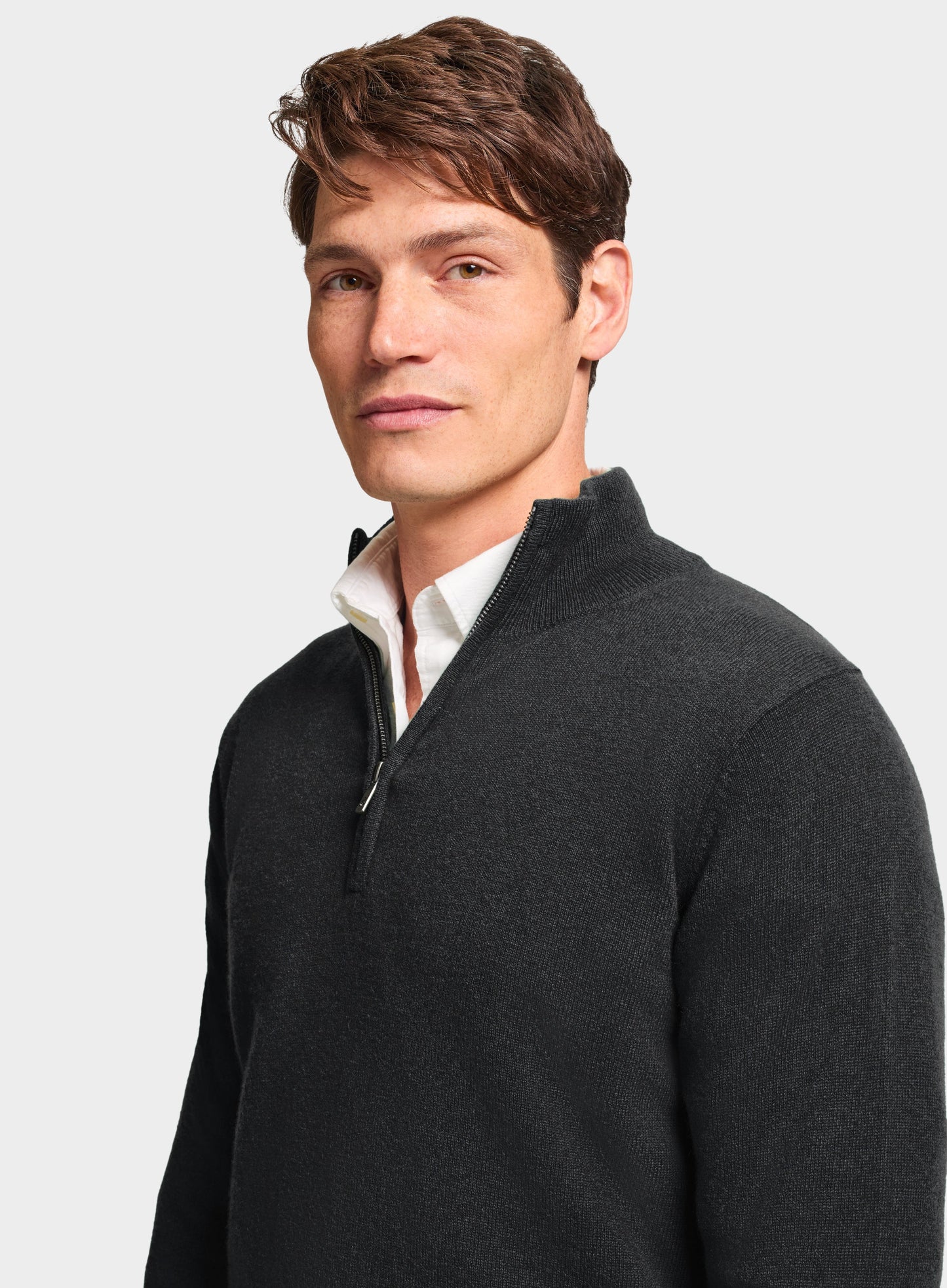 Cashmere 1/4 Zip in Charcoal