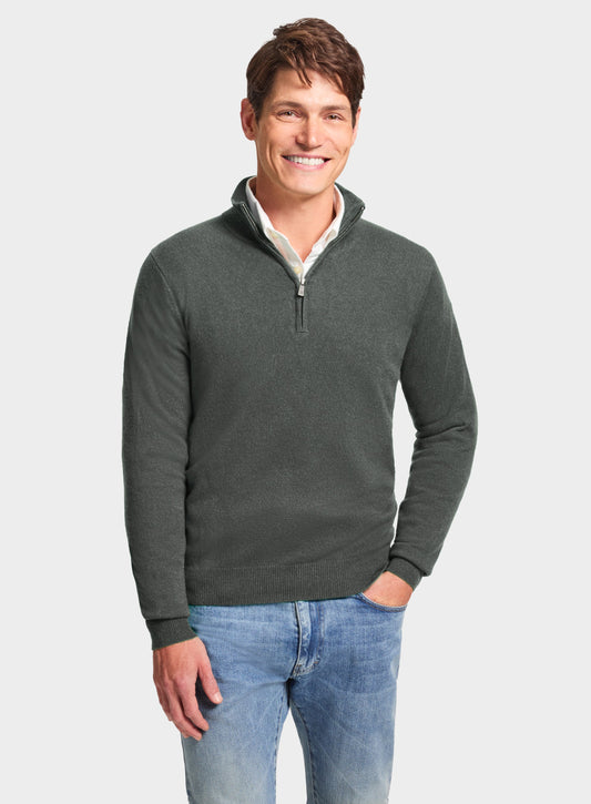 Cashmere 1/4 Zip in Highland Green