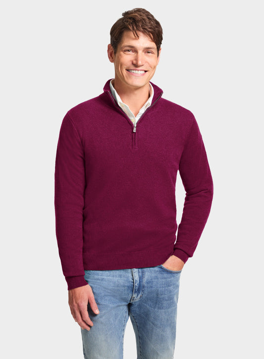 Cashmere 1/4 Zip in Raspberry