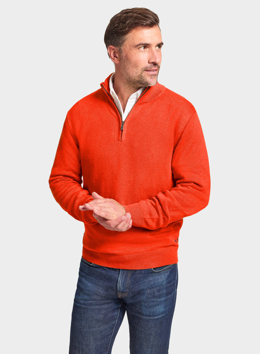 Cashmere 1/4 Zip in Rust