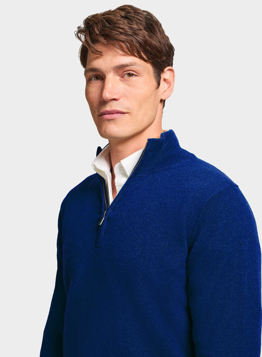 Cashmere 1/4 Zip in Ultra Blue