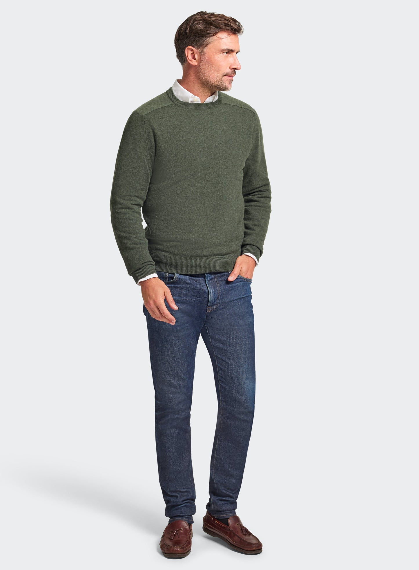 Cashmere Crew Neck in Highland Green