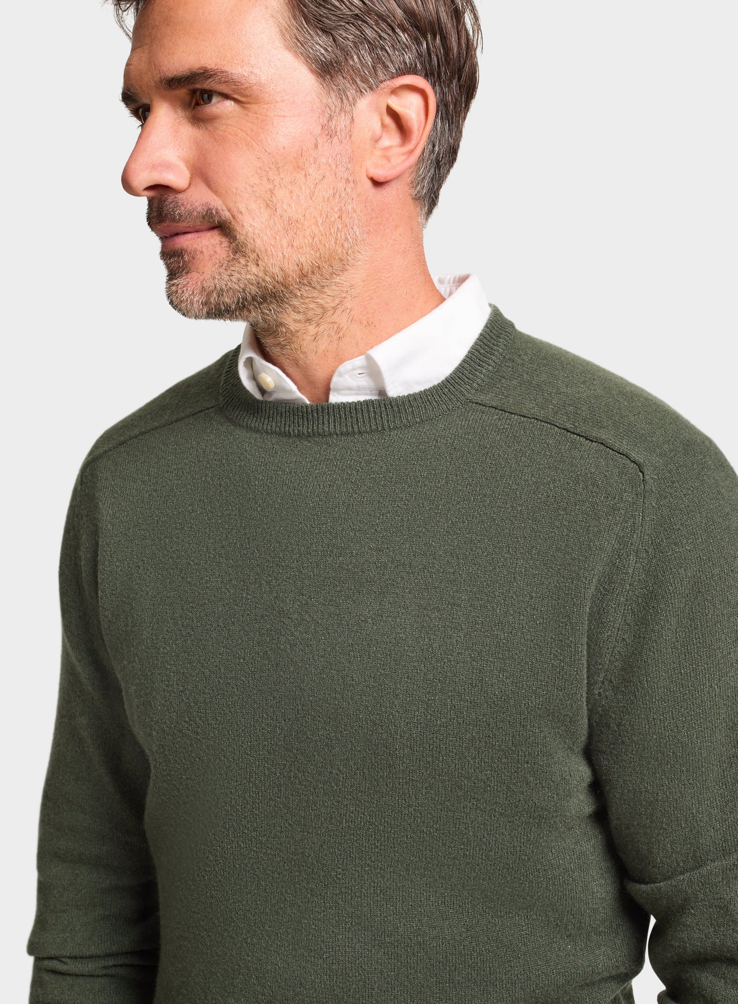 Cashmere Crew Neck in Highland Green