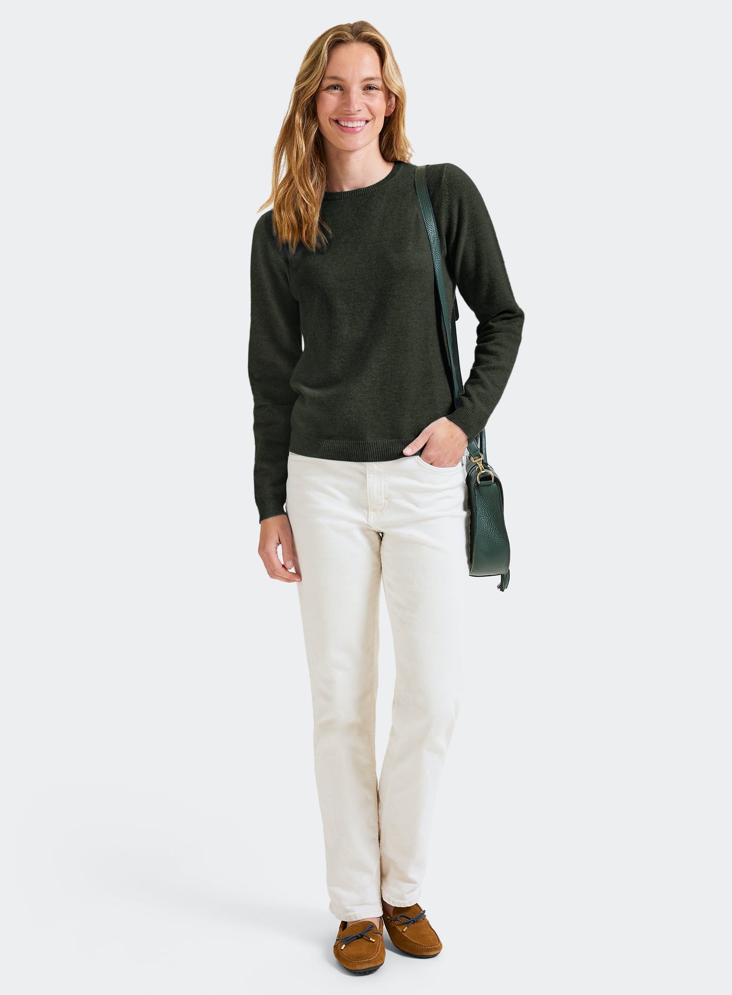 Cashmere Crew Neck in Highland Green