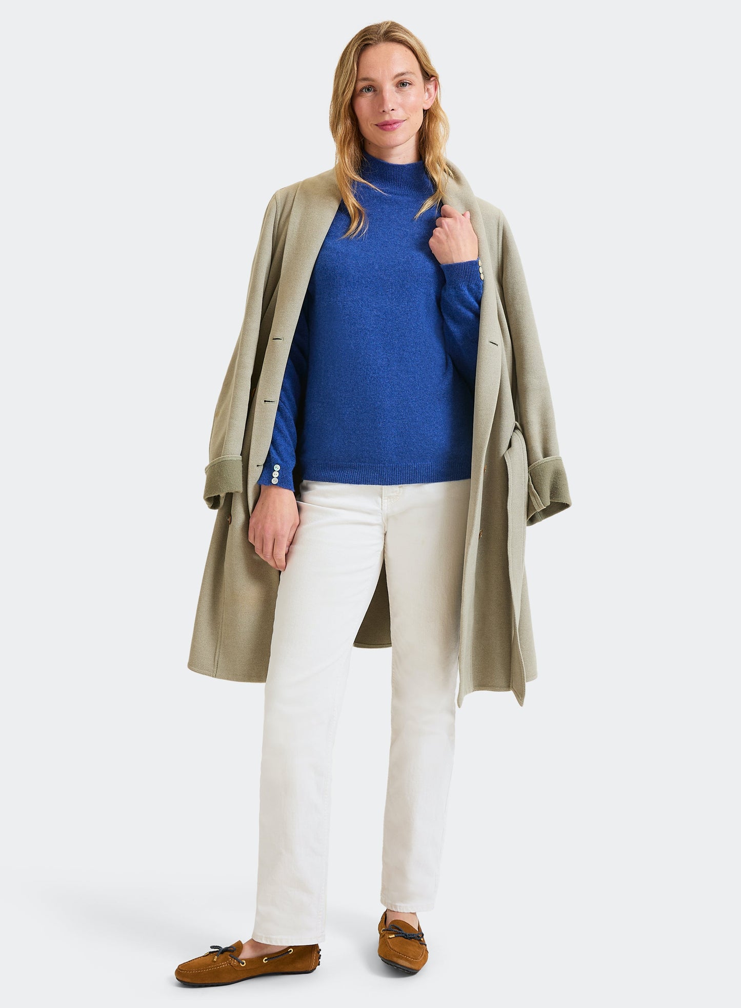 Cashmere Roll Neck in Denim