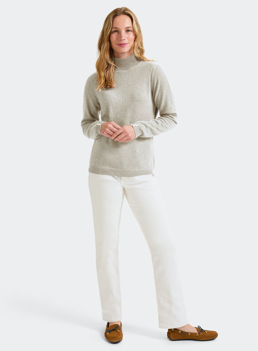 Cashmere Roll Neck in Ecru