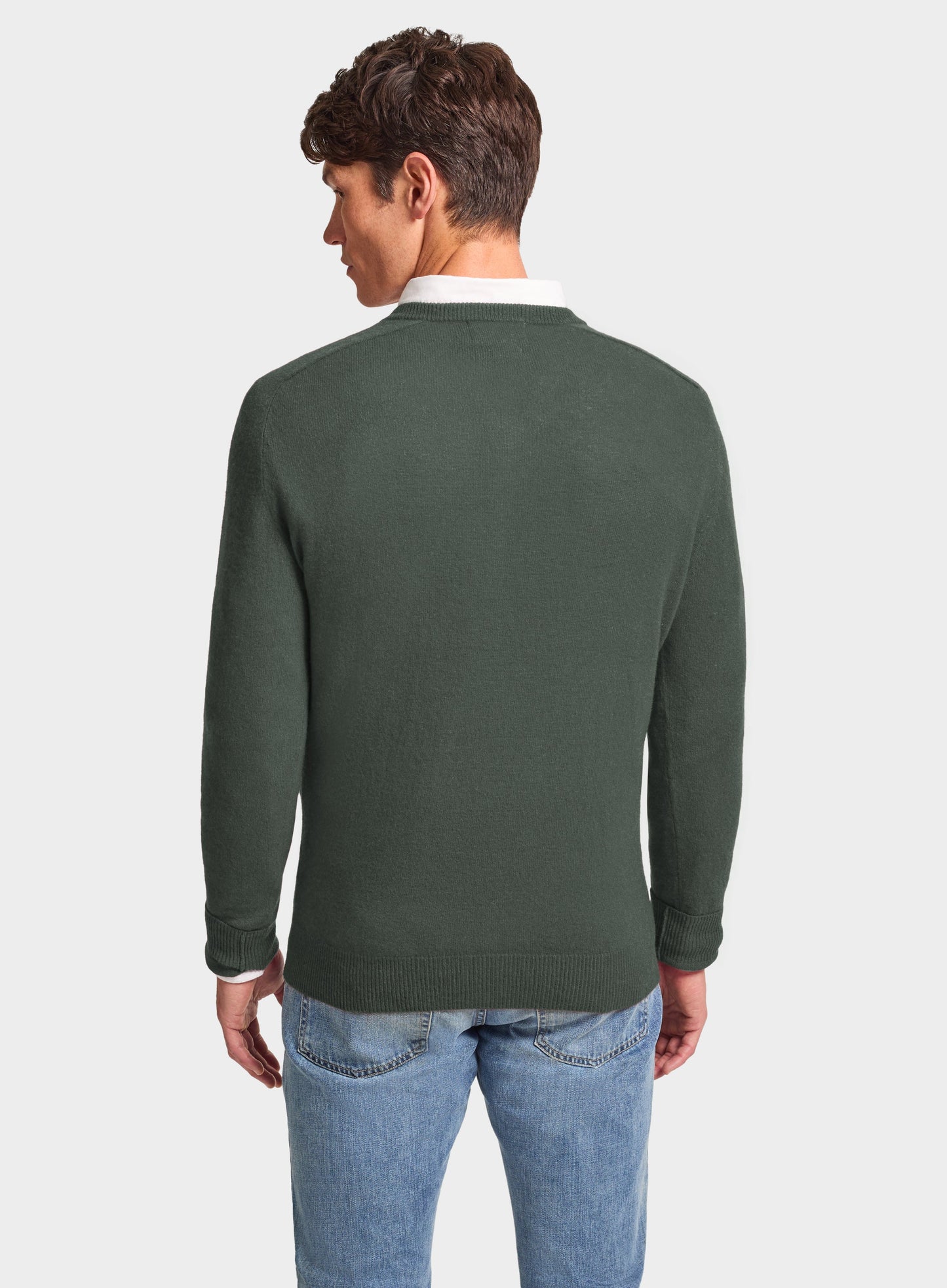 Cashmere V Neck in Highland Green