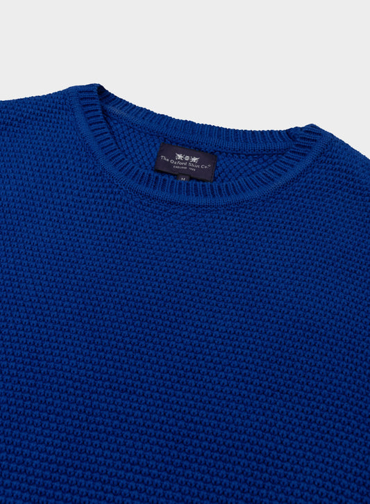 Cotton Blackberry Crew Neck in Blue