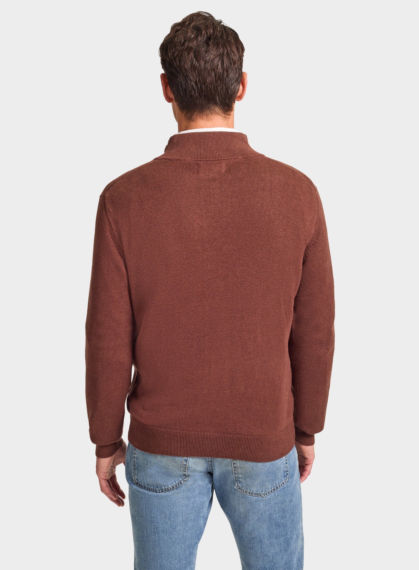 Cotton Cashmere 1/4 Zip in Brown