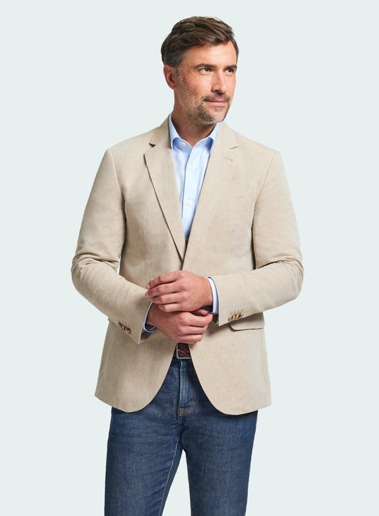 Cotton Linen Blazer - Beige