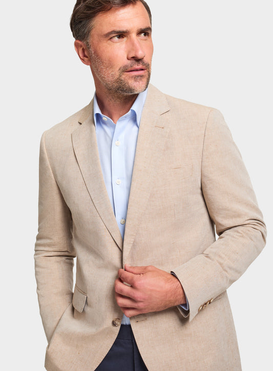 Cotton Linen Blazer - Beige