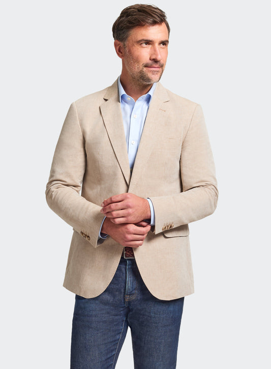 Cotton Linen Blazer - Beige