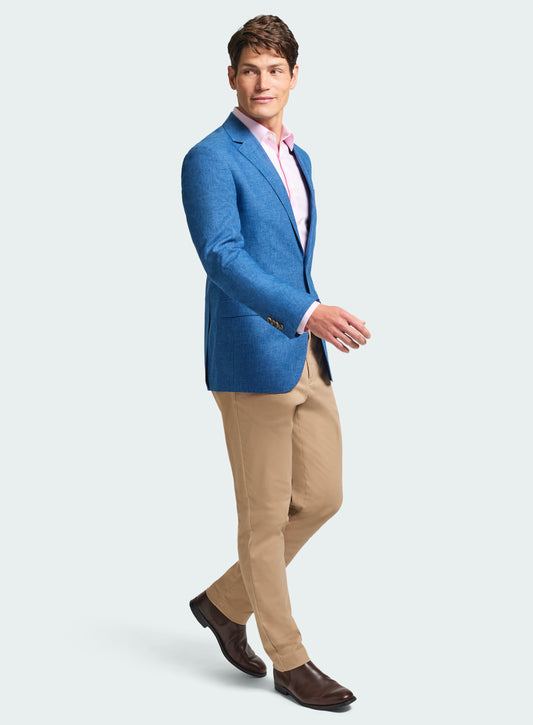 Cotton Linen Blazer - Blue