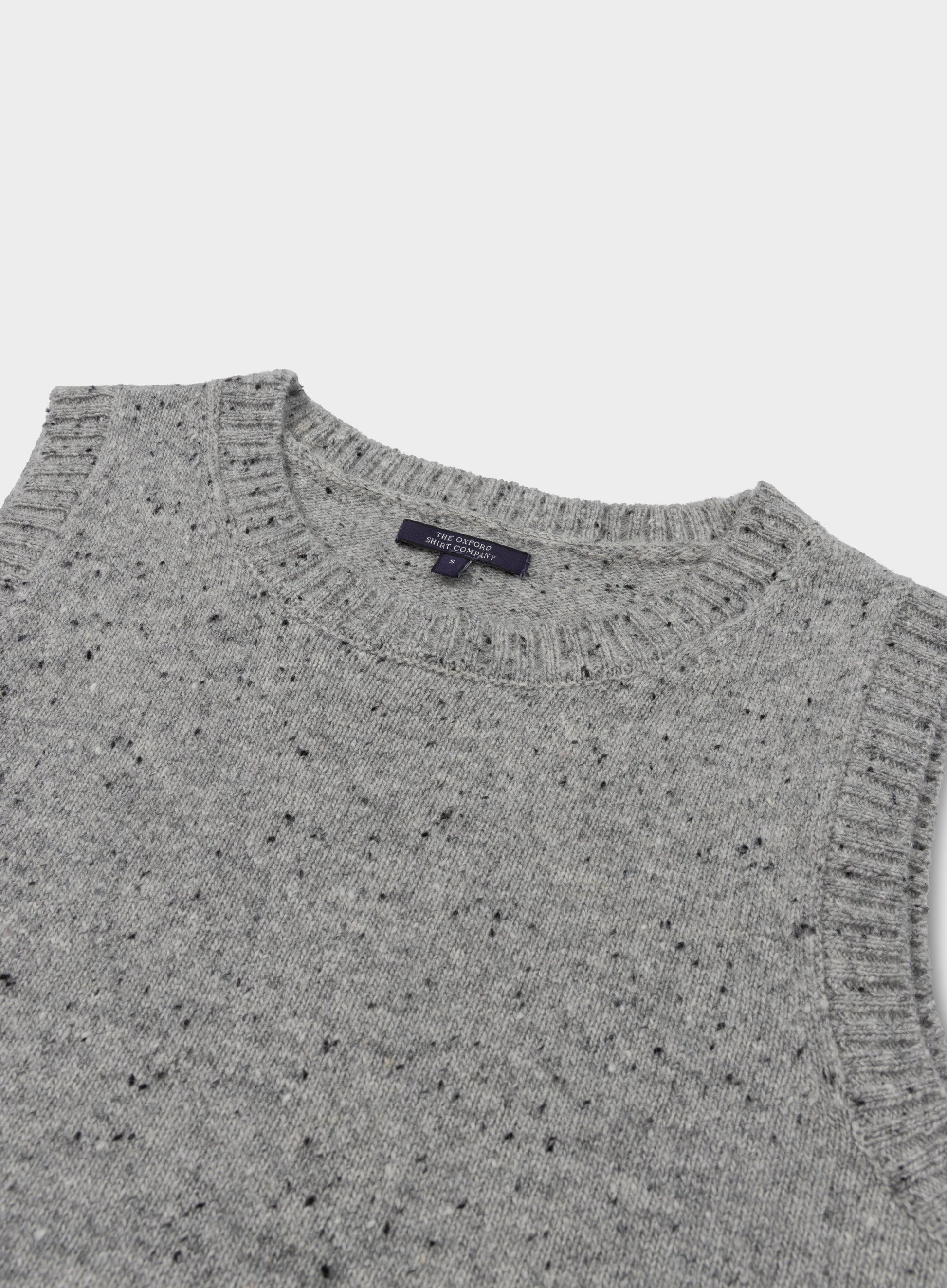 Knitted Neppy Vest in Grey