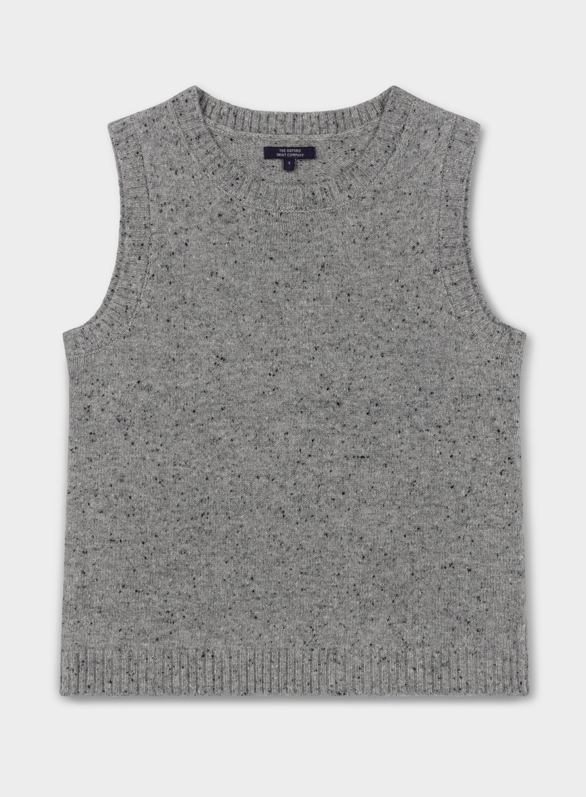 Knitted Neppy Vest in Grey