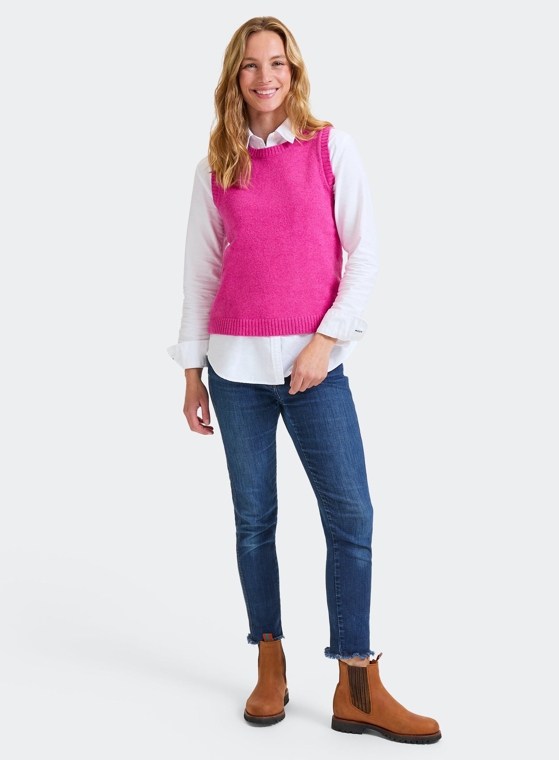 Knitted Vest in Pink