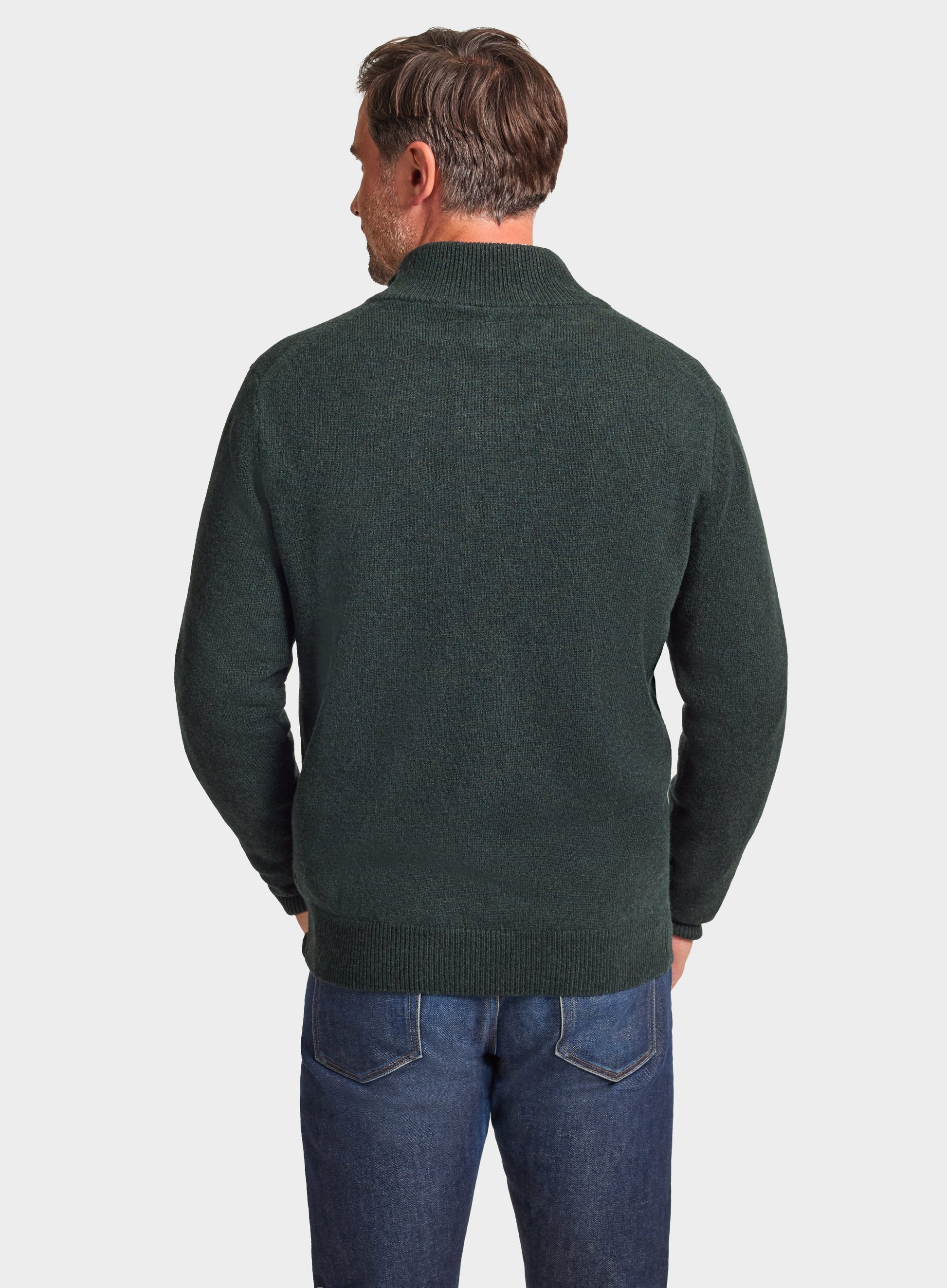 Lambswool 1/4 Zip in Sage