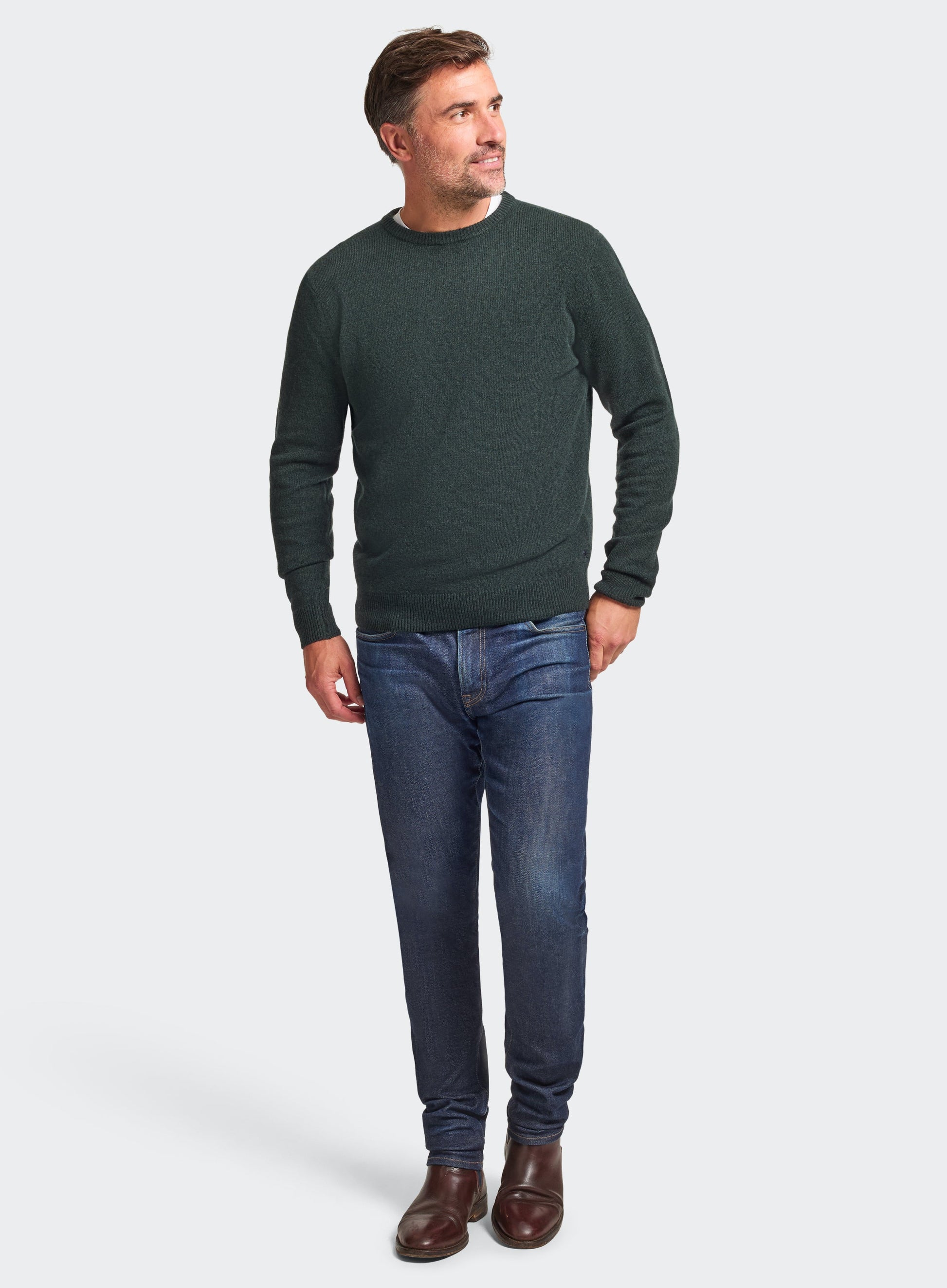 Lambswool Crew Neck in Sage