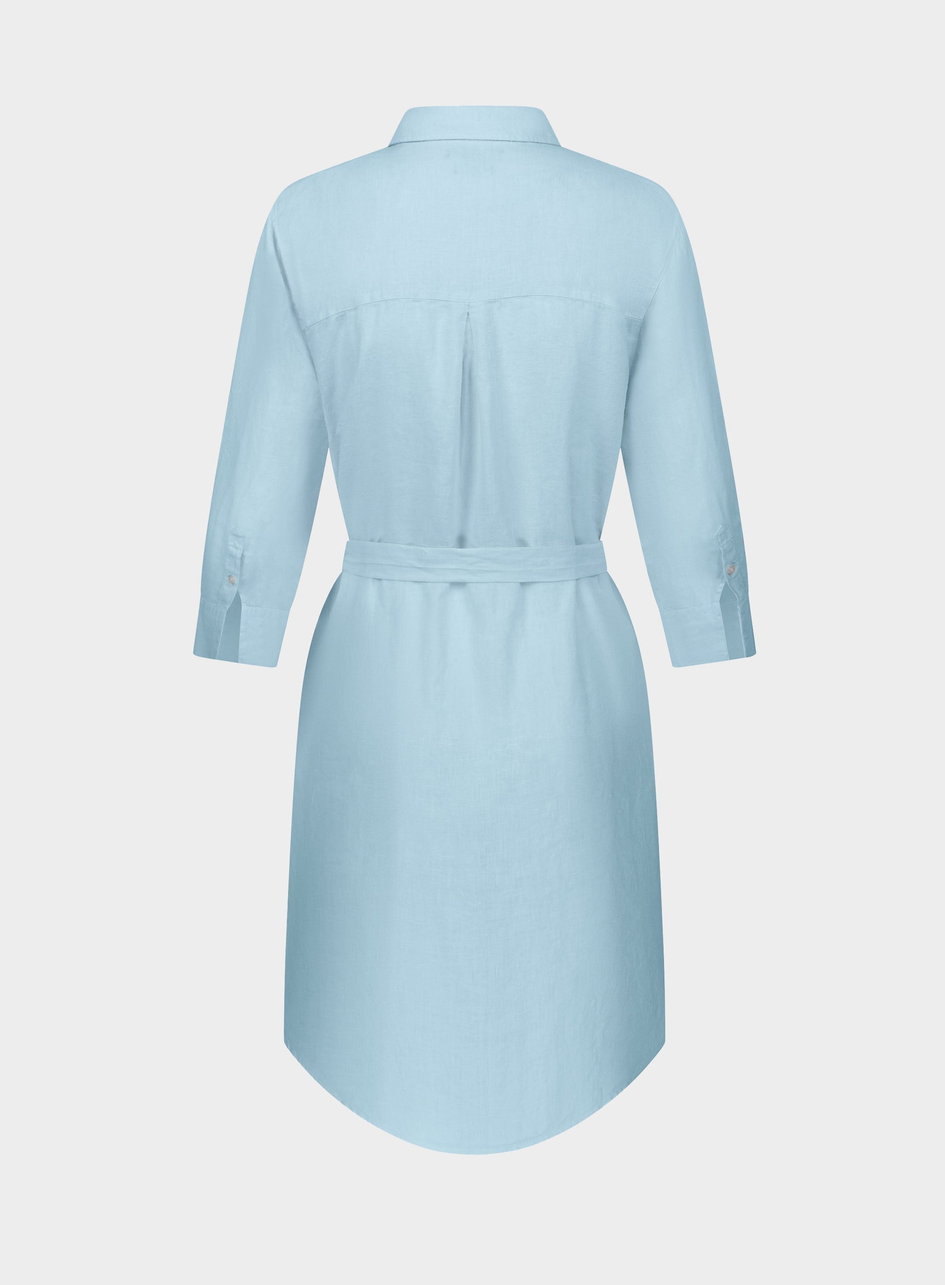 Linen Shirt Dress - Light Blue