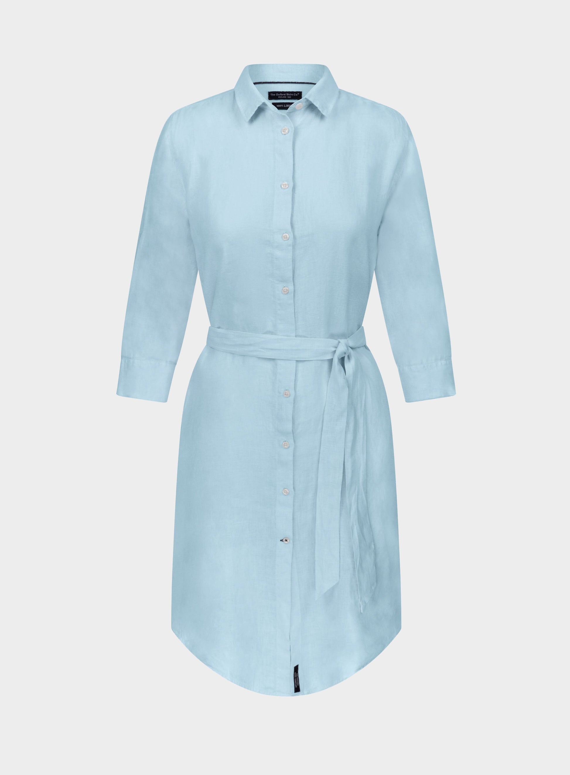 Linen Shirt Dress - Light Blue