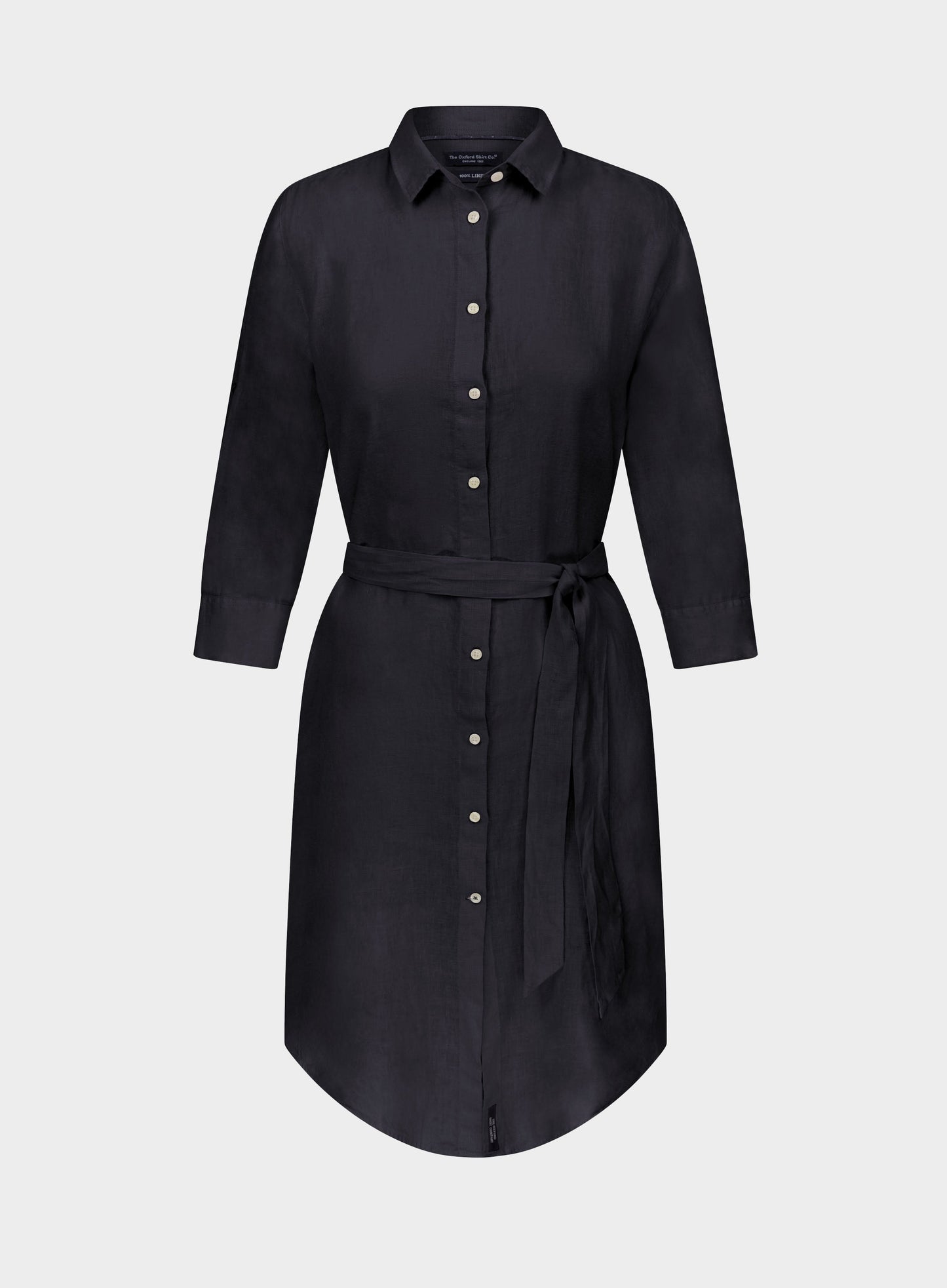 Linen Shirt Dress - Navy