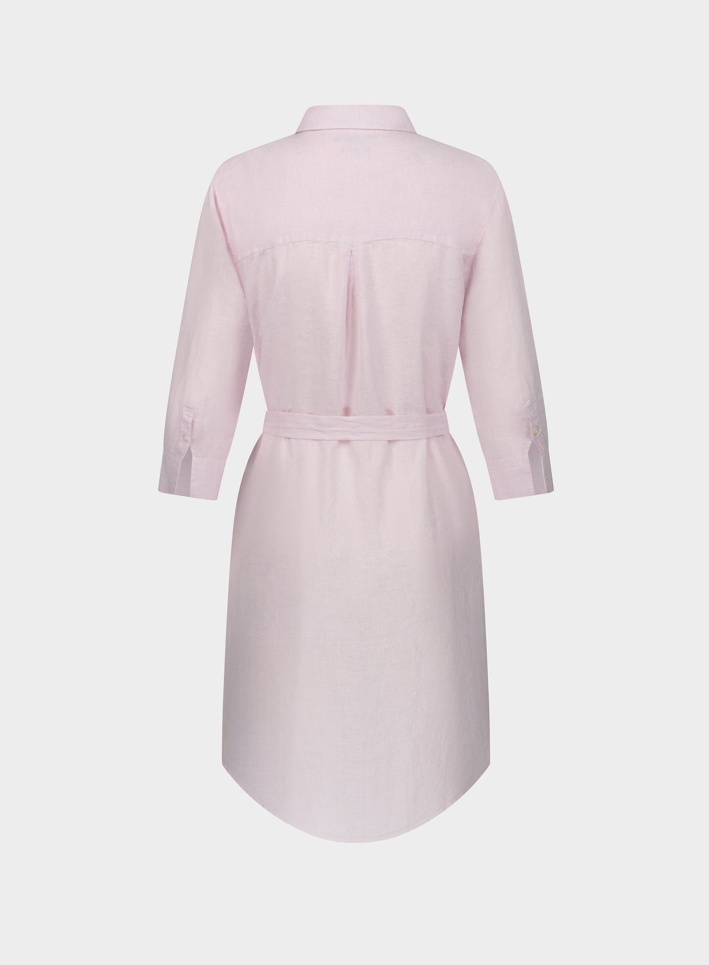 Linen Shirt Dress - Pink