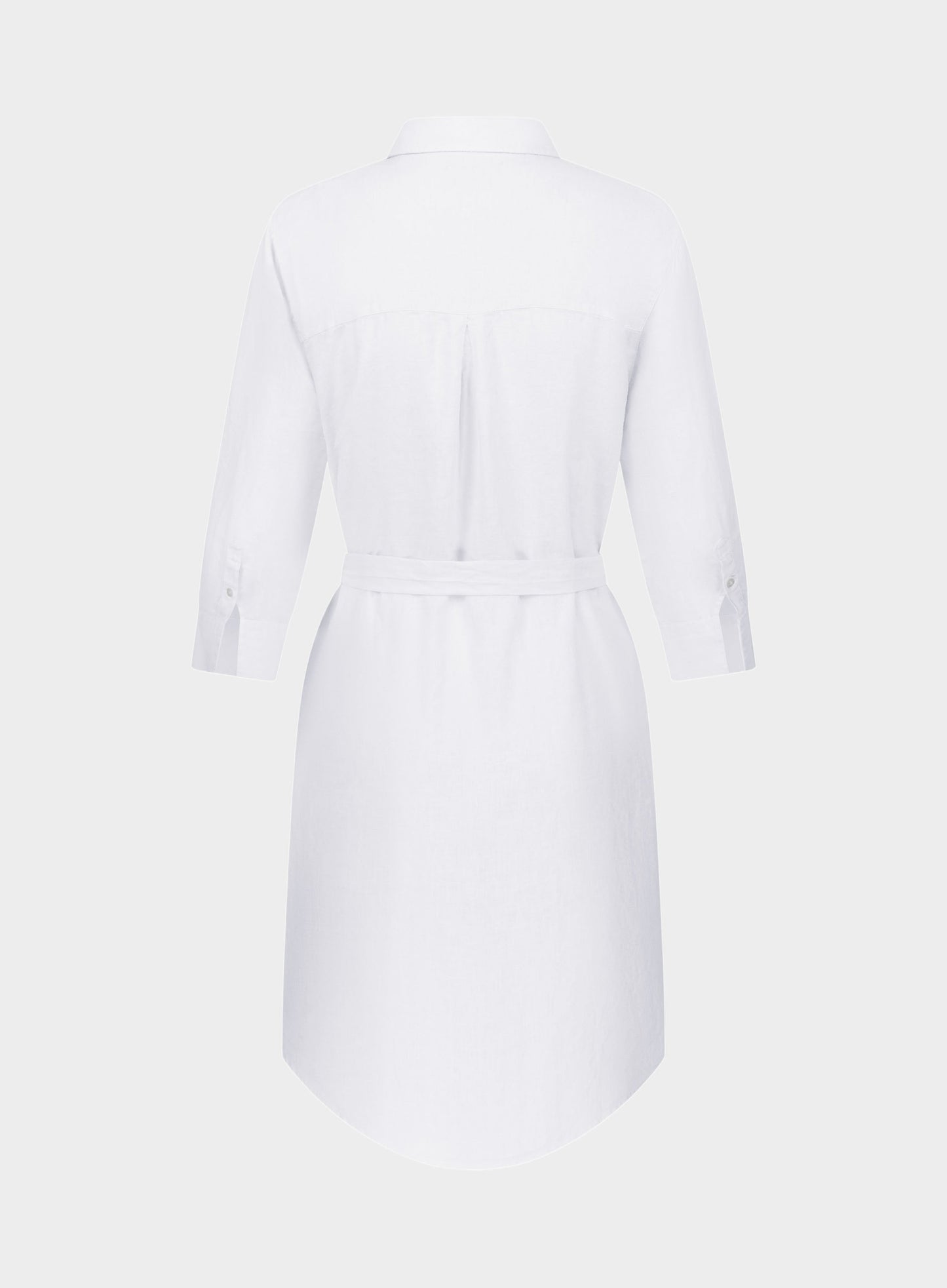 Linen Shirt Dress - White