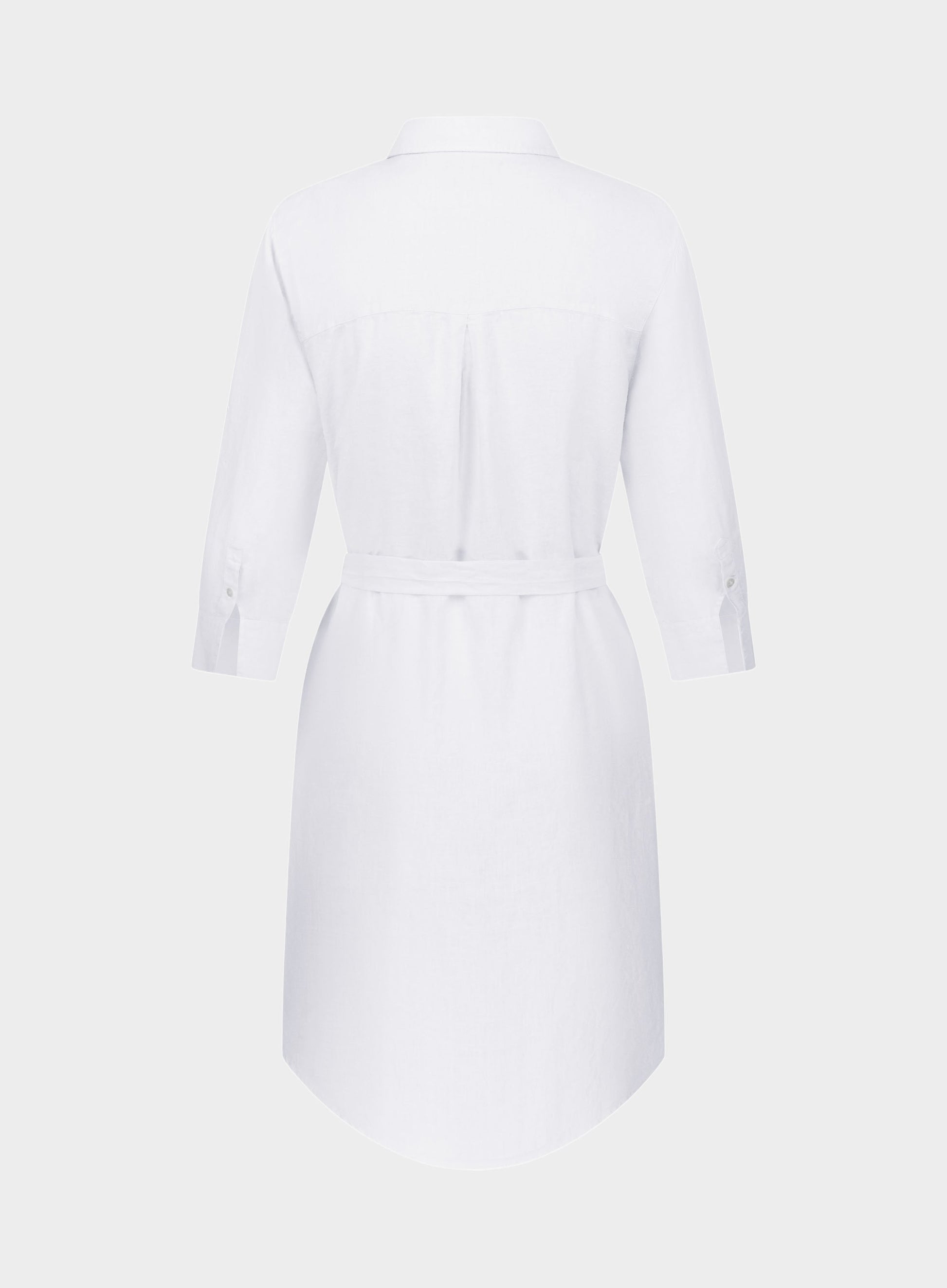 Linen Shirt Dress - White