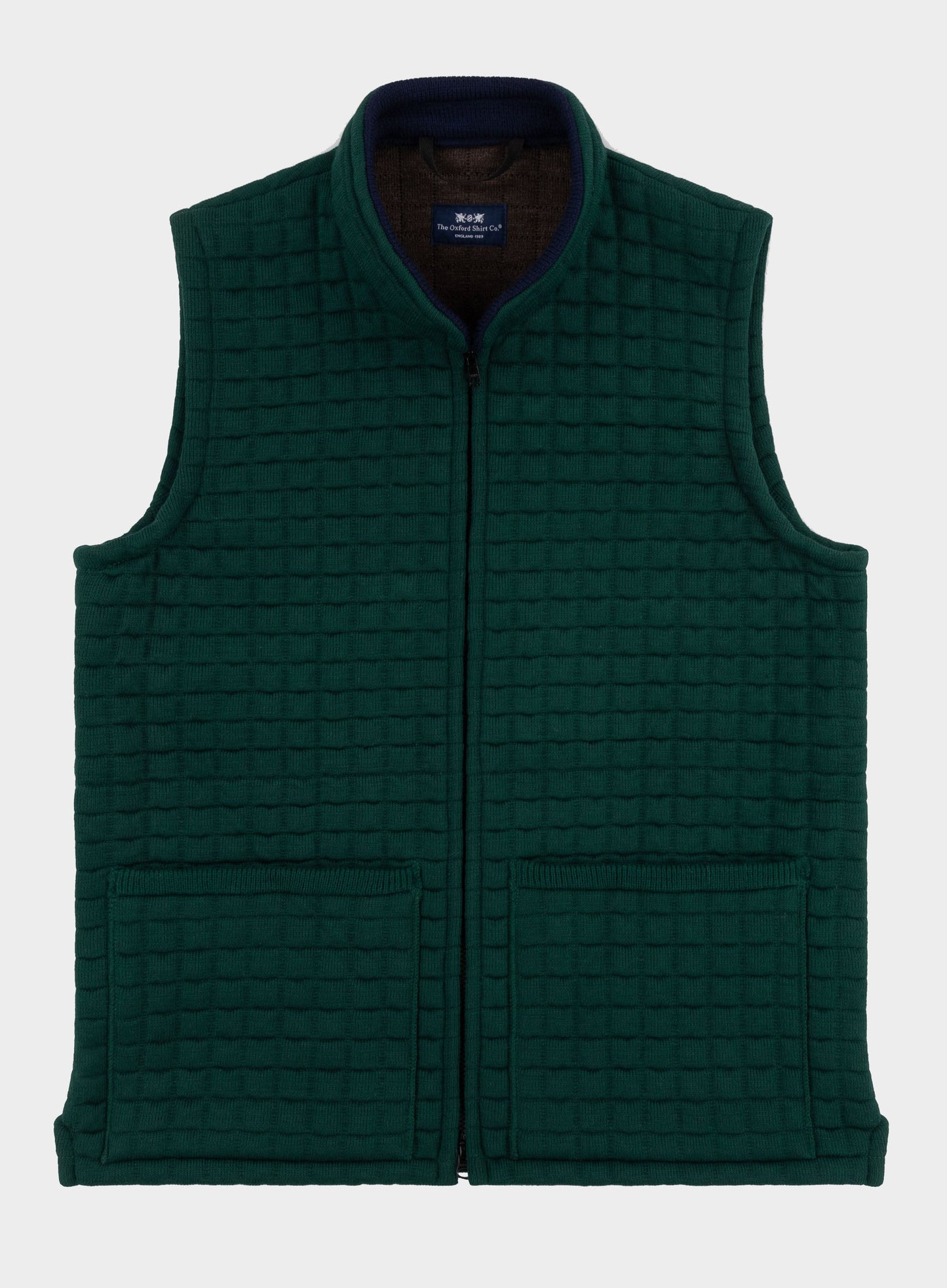 Quilted Nehru Wool Gilet - Green