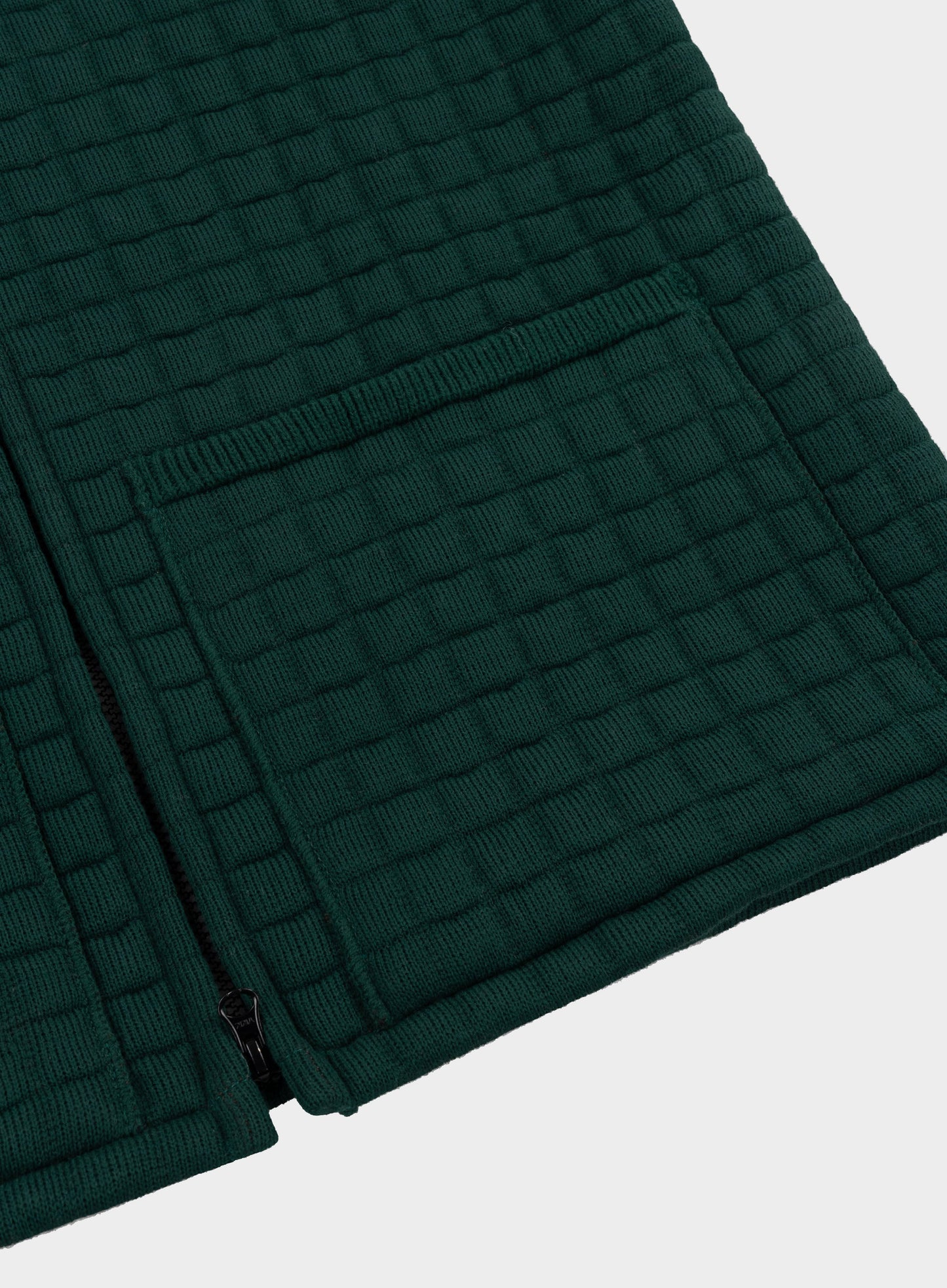 Quilted Nehru Wool Gilet - Green